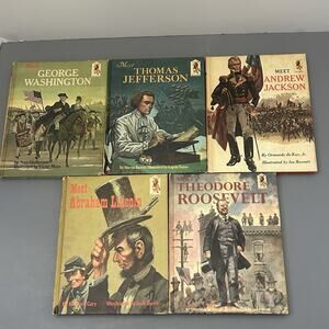 Vtg Step Up Books Meet Presidents American History HC 60s Children Lot Of 5 READ